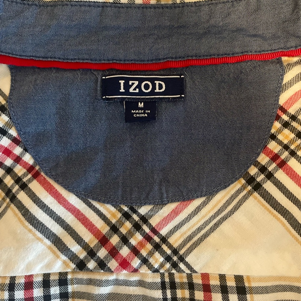 Izod women’s size medium button-down shirt plaid - Picture 4 of 11